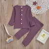 Baby Rib-Knit Long Sleeve Sleepwear Tops Pants Set