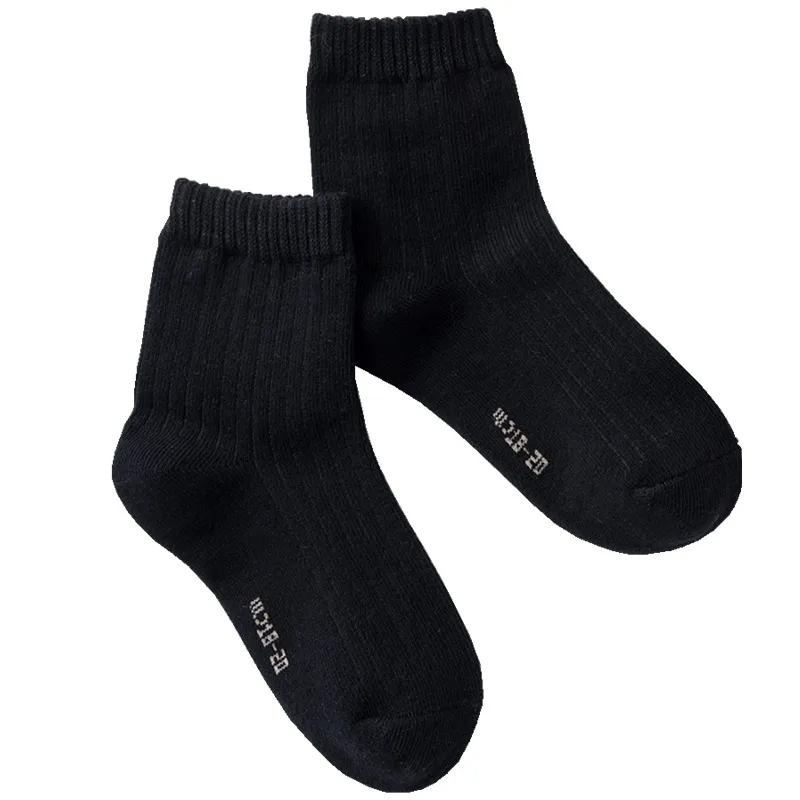 Kids Unisex Black White Breathable Socks