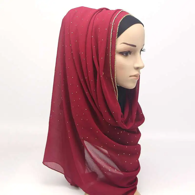 70*180cm Women Fashion Rhinestone Hijab Scarves