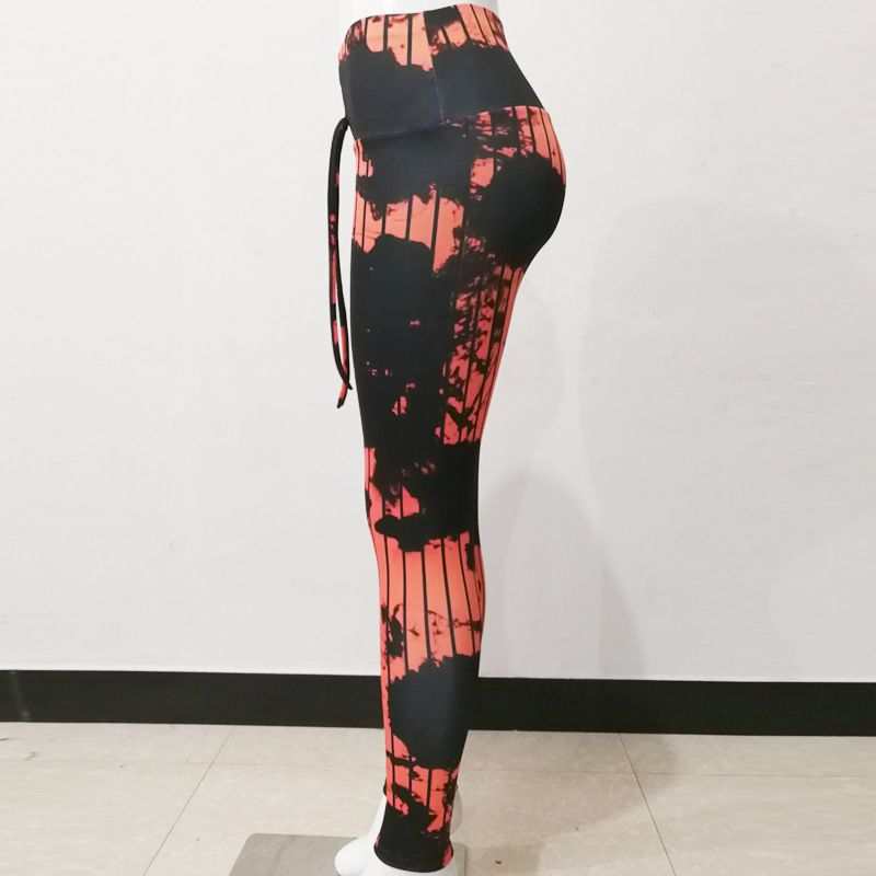 Abstract Lines Print Sexy High-Waisted Sports Yoga Pants