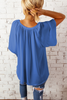 Summer Loose V-Neck Casual Women Solid Color Chiffon Blouse