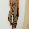 Women Vintage Abstract Print Suspender Jumpsuit