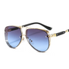 Men Fashion Metal Mesh Oval Frame Sunglasses