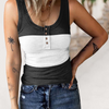 Women'S Fashion Button Rib-Knit Gradient Color Tank Top