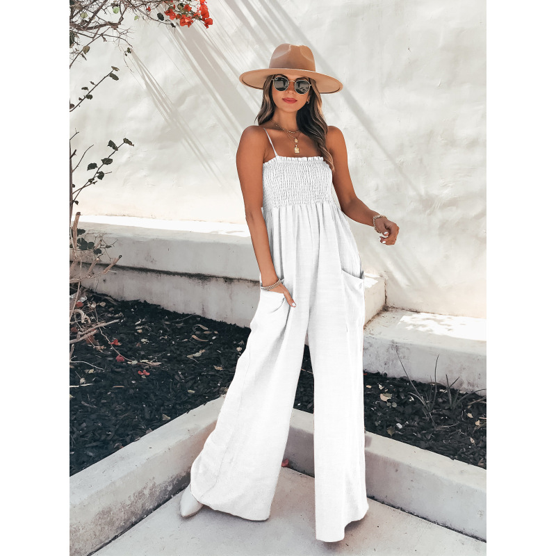 Women Sling Loose Casual Wide Leg Jumpsuit-1