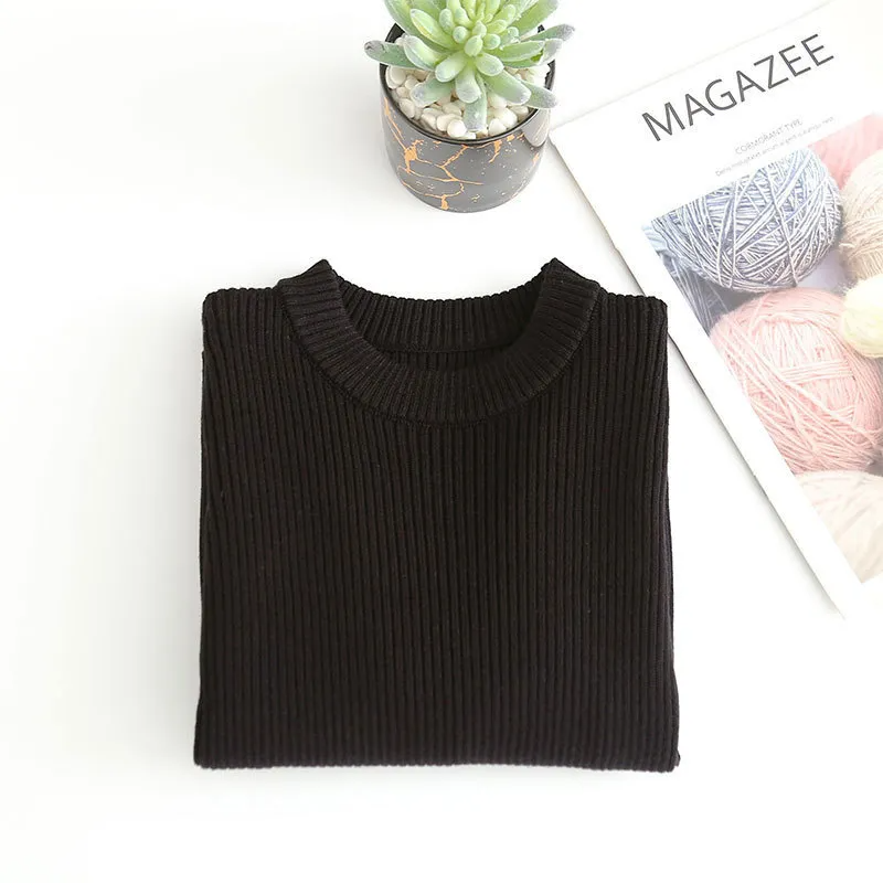 Kids Toddler Big Girls Boys Autumn Winter Fashion Casual Simple Solid Color Round Neck Sweater