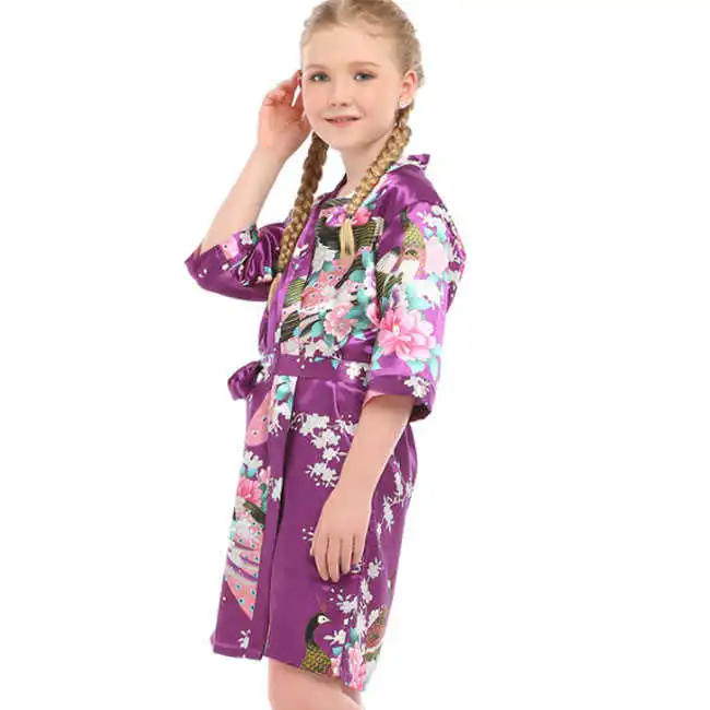 Children Peacock Printing Long-Sleeve Pajamas