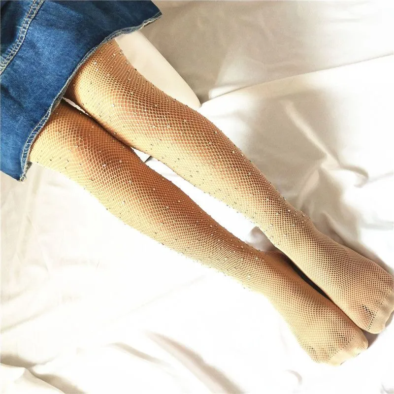 Fashion Girl Shiny Rhinestone Mesh Tights Hosiery Pantyhose