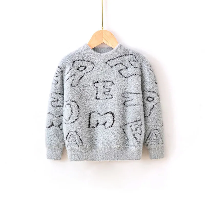 Kids Toddler Girls Boy Fashion Fall/Winter Mink Faux Fleece Letter Sweater