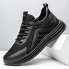 Men Leisure Sports Versatile Round-Toe Flat PU Lace-Up Low Top Thick-Soled Sneakers