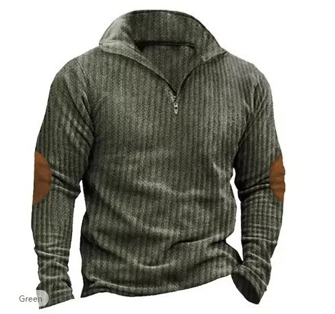 Men Spring Autumn Fashion Casual Color Matching Stripe Long Sleeve Lapel Plus Size Sweatshirts