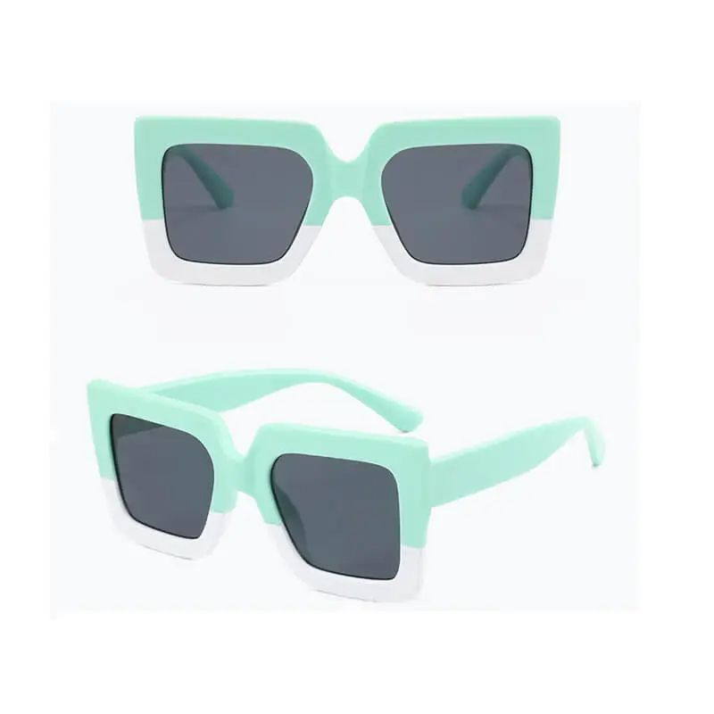 Girls Fashion V-Shaped Big Frame One-Piece Sunglasses