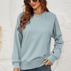 Women Autumn Winter Round Neck Long Sleeve Solid Basic Sweatshirt