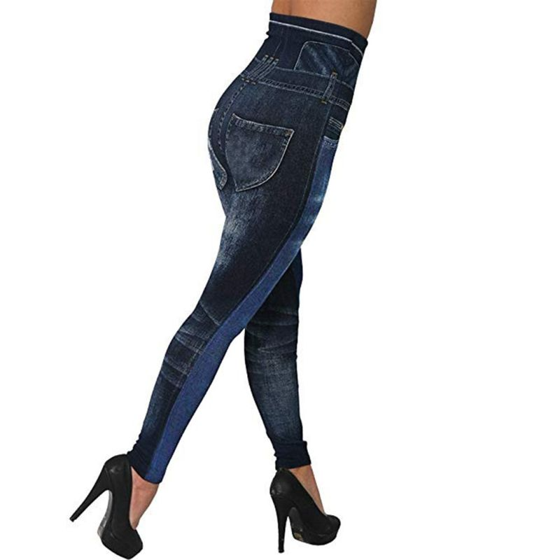 High Waist Contrast Color Women Leggings