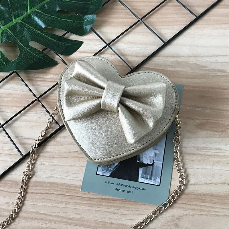 Girl Heart Pattern Knot Mini Crossbody Bag