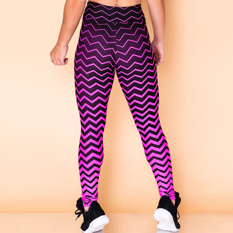 Gradient Color Ripple Print Sports Leggings