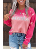 Women Autumn Winter Vintage Casual Gradient Pink Mama Letter Print Sweatshirt