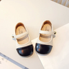 Kids Girls Fashion Casual Velcro Round-Toe PU Leather Flat Shoes