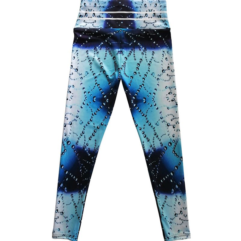 Unique Water Droplets Print High-Waisted Sports Yoga Pants