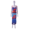 Women Fashion Sexy Lobster Printing See-Through Slip Dress