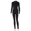 2 pieces Women Stand Collar Sexy Backless Long Sleeve Hip Lift Sports Solid Color Yoga Tight Jumpsuits