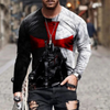 Men Spring Autumn Fashion Casual Personality 3D Printed Round Neck Long Sleeve T-Shirt