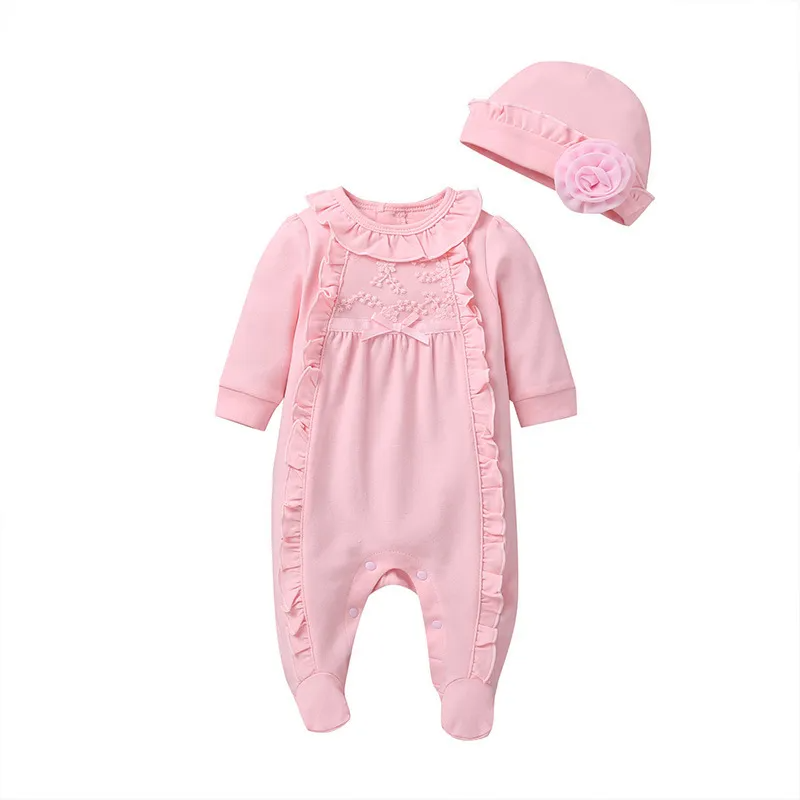 (Buy 1 Get 2) Kids Baby Girls Spring Autumn Fashion Casual Cute Bow Long Sleeve Romper