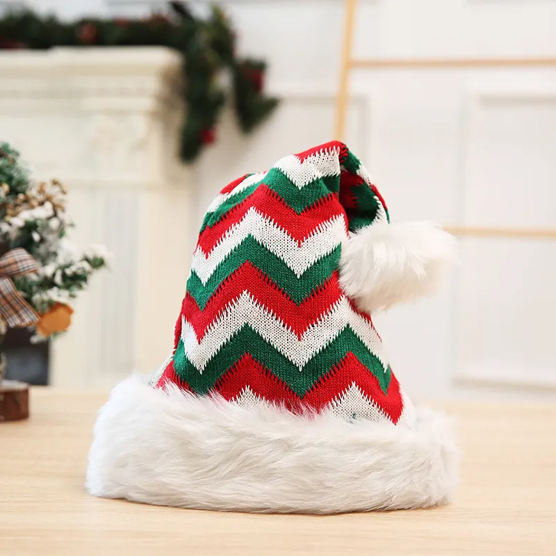 (Buy 1 Get 1) Kids Party Christmas Plush Loose Long Knitted Stripe Hat