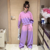 Kids Teen Girl'S Casual Gradient Color Letter Embossed Sports Sweat Two-Piece Set