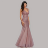 Women Fashion Sexy V Neck Mermaid Sequin Party Maxi Dress