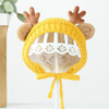 Baby Autumn And Winter Woolen Thickened Christmas Deer Knitted Hat