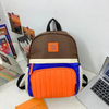 Kids Boys Girls Fashion Casual Cute Preppy Colorblock Canvas Zipper Backpacks Bags