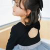 Girls Backless Bow Decoration T-Shirt