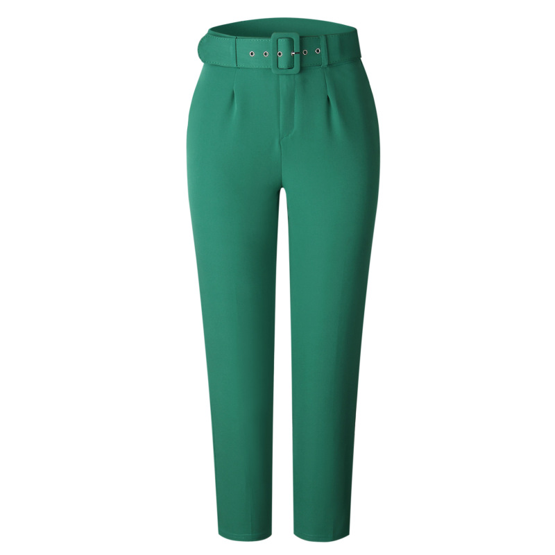 Women Fashion Casual Elegant Large Size High Waist Outerwear Solid Color Pants