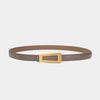 Women'S Fashion Casual Retro Alloy Smooth Buckle Thin Leather Belt