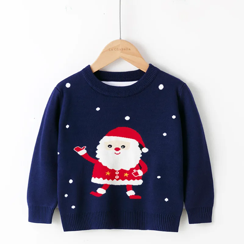 Kids Toddler Girls Boy Fashion Autumn Winter Cartoon Santa Claus Bottom Knit Sweater