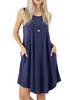 Women Fashion Minimalist Casual Solid Color Round Neck Sleeveless Loose Dress