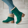 Suede Upper Chunky Heel Mid Calf Boots Shoes