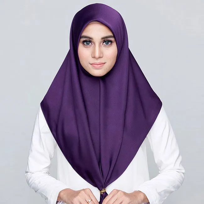 (Buy 1 Get 1) 65*175cm Women Pure Color Imitation Silk Hijab Scarf