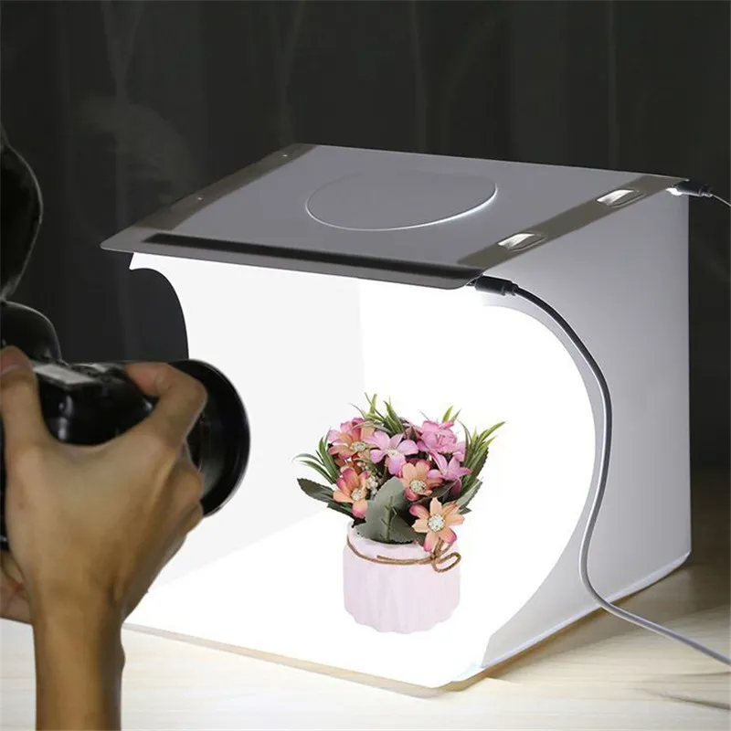 (Buy 1 Get 1)20*20*20cm USB Charging Folding Portable Tabletop Photography Light Box