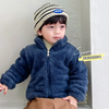 Kids Toddler Girls Boys Autumn Winter Fashion Casual Cute Solid Color Turtle Neck Woollining Zipper Coat