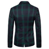 Men Cotton Plaid Printed Business Blazer