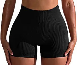 (Buy 1 Get 1) Women Basic High Waist Abdominal Hip Tight Seamless Yoga Running Sports Fitness Breathable Shorts