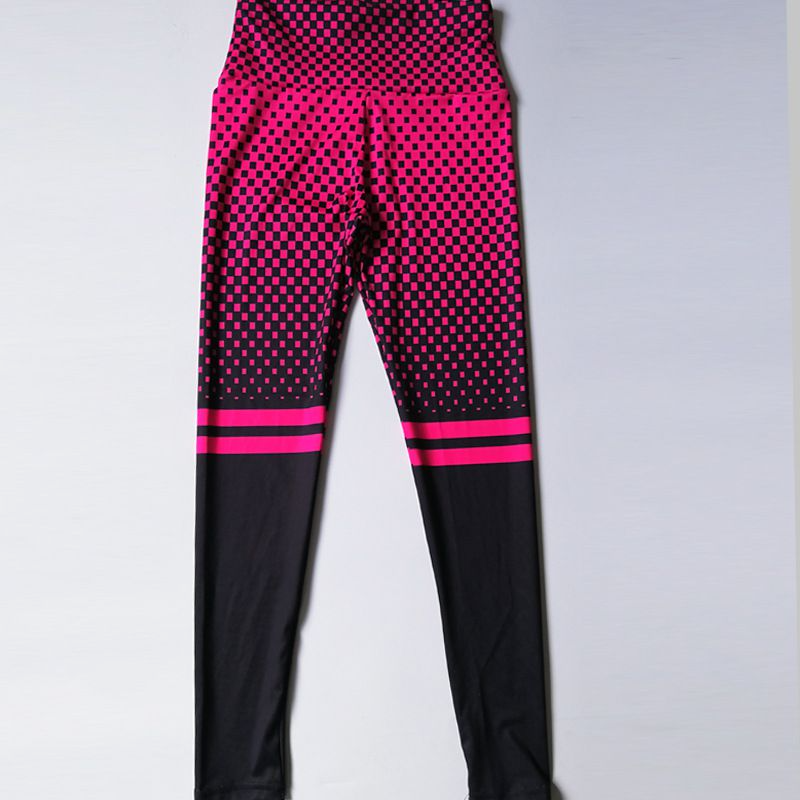 Fashion Stripe Print Contrast Color Slim Fit Sports Pants