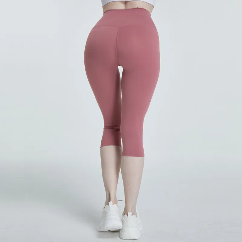 Women Naked Seamless High Waist Hip Lift Sports Leggings