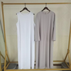 Ramadan /Eid Women Casual Solid Color Long Sleeve Dress Two-Piece Set