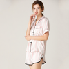 Women Cozy Short-Sleeved Satin Polka Dot Print Pajamas Sleepwear