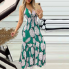 Women Fashion Sexy Pineapple Printing Defined Waist Slip Dress