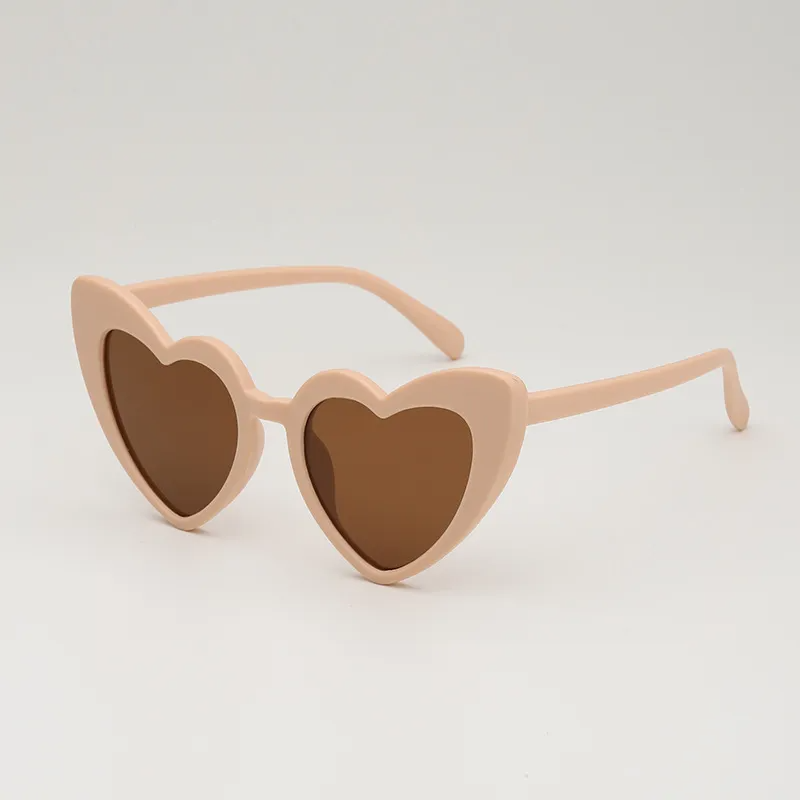 (Buy 1 Get 2) Kids Unisex Fashion Casual Cute Heart Frame Solid Color Sunglasses