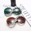 Exaggerated Round Big Frame Design Rhinestone Decoration Sunglasses